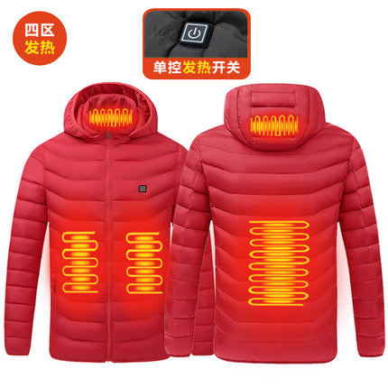 29Th District, 23Rd District, 11Th District, District 9 Heating Clothing, Winter down Cotton Jacket, Heated Cotton Jacket, Large Size Coat, Electric Heating Clothing, Cold-Proof
