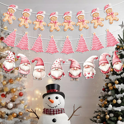 Amazon New Product Party Supplies Christmas Flag Set Christmas Garland Banner Venue Decoration