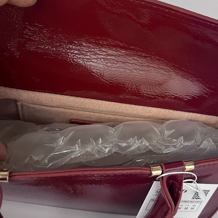 Za's New Autumn and Winter Women's Bag, Deep Red High-Quality Mini One-Shoulder Cross-Body Handbag, Chain Small Square Bag