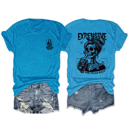 Amazon cross-border foreign trade expensive difficult and summer new fashion trend short sleeve women