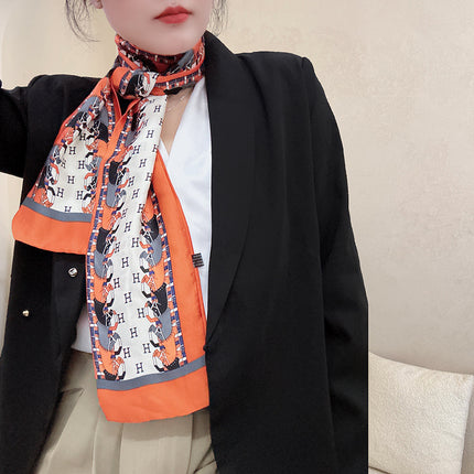 Spring and Summer New Double-layer New Silk Satin Neck Protection Scarf Women's Autumn and Winter Matching Shirt Elegant All-match Scarf