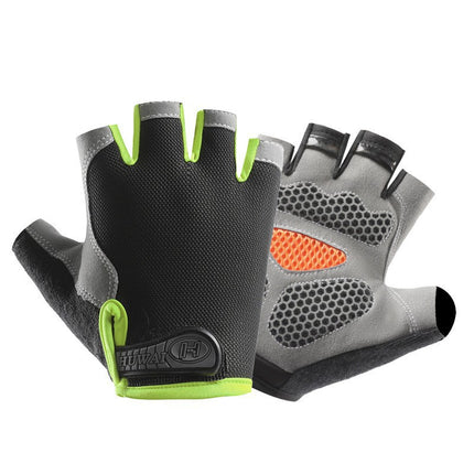 Cycling Gloves Fitness Half-Finger Spring and Summer Men's and Women's Mountain Bike Short-Finger Non-Slip Shock-Absorbing Breathable Quick-Drying
