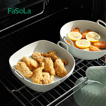 FaSoLa Baking Air Fryer Silicone Baking Pan Household Oven Special Pad Barbecue Plate Cake Baking Silicone Pad