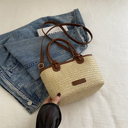 Straw Woven Bucket Bag / Sac Seau Paille Tressée