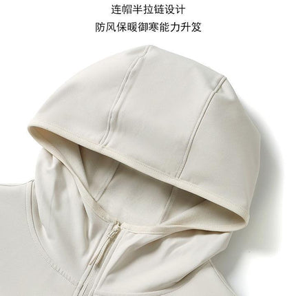 City Fan! Half zipper design! Foreign trade men's autumn lovers outdoor hooded casual fleece sweater tide