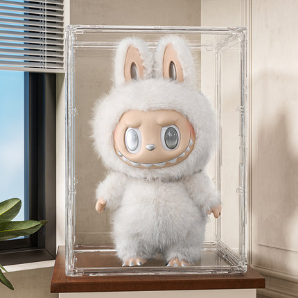 Bubble Mart Labubu Storage Box Second Generation Vinyl Doll High-End Dust-Proof Display Cabinet with Magnetic Suction and Openable Door