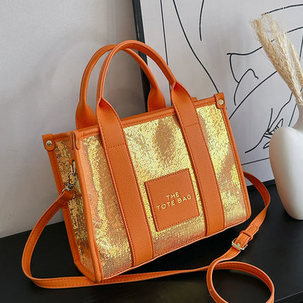 Cross-Border 2025 New Bags Korean Style Fashionable Simple Sequin Bags Tote Bag Shoulder Crossbody Handbag
