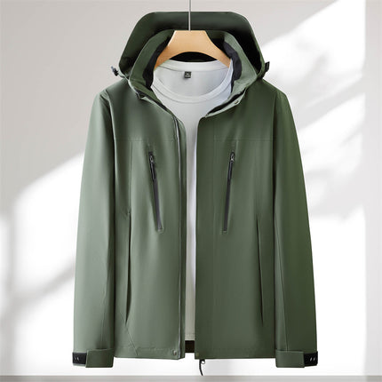 Windproof and Waterproof Three-in-One Down Jacket Fleece Graphene Hooded Work Clothes Jacket Work Clothes Printing