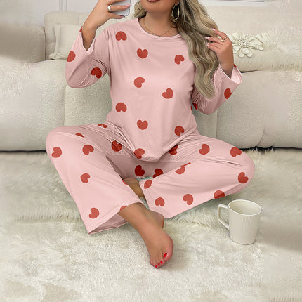 Cross-border Foreign Trade Autumn Milk Silk Pajamas Women's Home Clothes Plus Fatty Casual Long-sleeved Trousers suit Can Wear