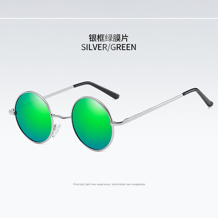 801 Hong Kong Style Small Round Mirror Retro Polarized Sunglasses for Women Prince Mirror Spring Leg Sunglasses for Men Wholesale