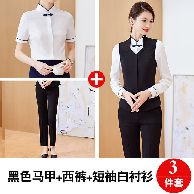 Spring and Autumn 2023 Commuter New wine red Long Sleeve Suit I Also Blouse Pants Skirt Four-Piece Suit