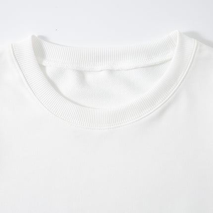 Fashion Joker Shoulder Crew Neck Sweat Cattle Head Letter Print