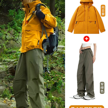 Huang Yimei's Same Style Jacket Suit Women's Spring, Autumn and Winter New Three-In-One Outdoor Hiking Sportswear Jacket