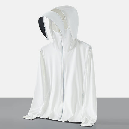 Summer New High-Quality Sun Protection Clothing for Men and Women, Couple's Skin Protection Clothing, Four-Way Stretch Outdoor Sun Protection Clothing with Detachable Brim