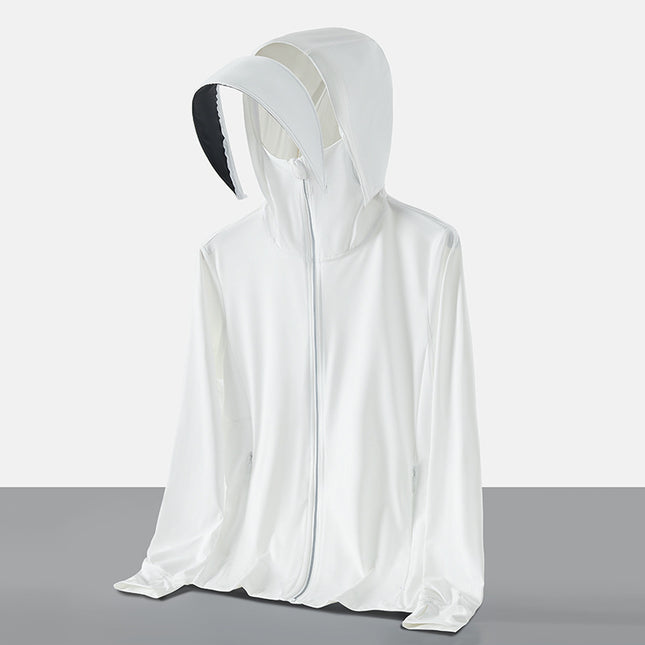 Summer New High-Quality Sun Protection Clothing for Men and Women, Couple's Skin Protection Clothing, Four-Way Stretch Outdoor Sun Protection Clothing with Detachable Brim