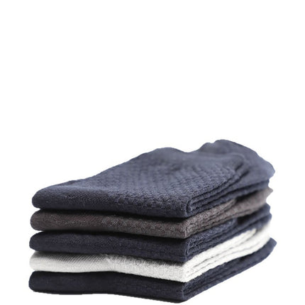 Four Seasons Small Square Bamboo Fiber Mid-Calf Socks Men's Deodorant Socks Casual Mesh Socks Bamboo Fiber Socks Men
