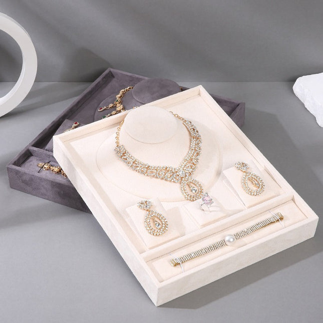 Light Luxury Jewelry Display Tray Necklace Bracelet Ring Earrings Ear Studs Display Tray Jewelry Set Window Display Props