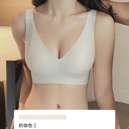 Large Cup Traceless Underwear Women's Gathering Big Chest Shown Small Gathering Parammary Breast Without Steel Ring Anti-sagging plus size Comfortable Bra for Women