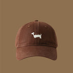 【coffee】embroidered dog baseball cap / Adjustable