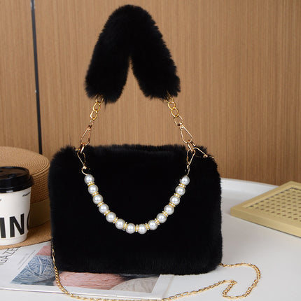 Cross-border Autumn and Winter Plush Bag New Style Bag Women's Ins Niche Chain Crossbody Bag Fashionable Small Square Bag Mao Mao Bag