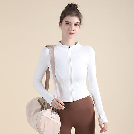 Sports Top Outerwear Yoga Jacket Women's Long-sleeved Tight Fitness Slimming fleece-lined plus size Yoga Clothes for Autumn and Winter