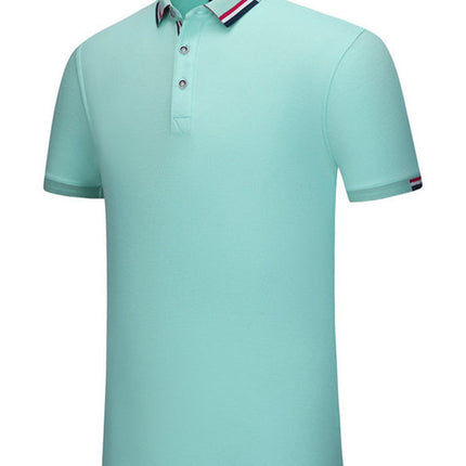 230G ice ion mercerized British fashion three-color side polo shirt printed enterprise advertising shirt overalls wholesale
