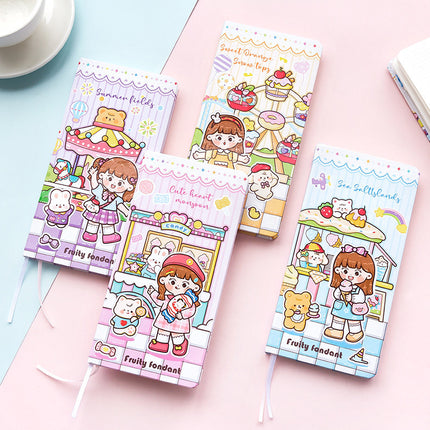 Message cartoon girl small notebook cute mini portable notepad pocket notebook student notebook words