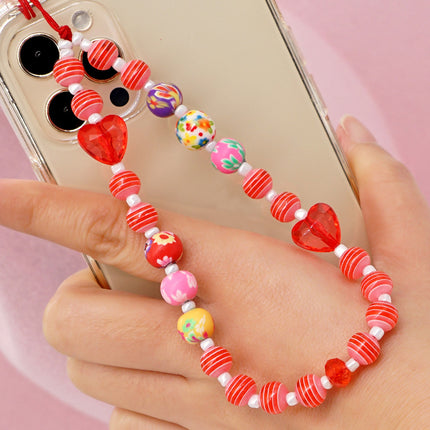 Factory direct supply handmade beaded mobile phone lanyard bluetooth speaker lanyard flashlight fan selfie stick U disk sling