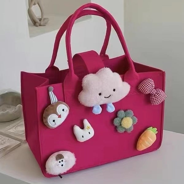 Cross-Border Cartoon Felt Bag, Cute Mommy Bag, New Baby 100-Day Banquet Souvenir Handbag, Felt Handbag