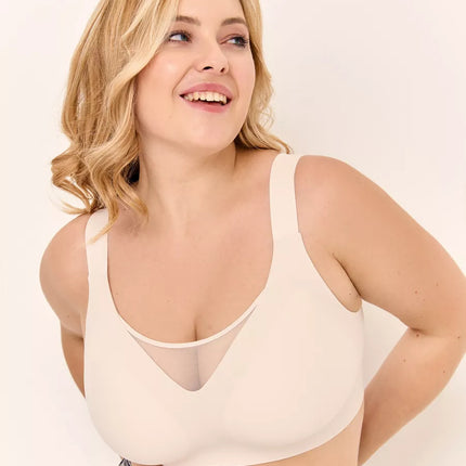 Cross-Border Plus-Size Lingerie, Wide Shoulder Straps, Seamless Lingerie for Women with Large Busts, Minimizing Bra, Wireless Bra, Custom Lingerie