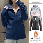 Navy blue [hooded double zipper fashionable and versatile] plus velvet style / S [recommended below 50kg]