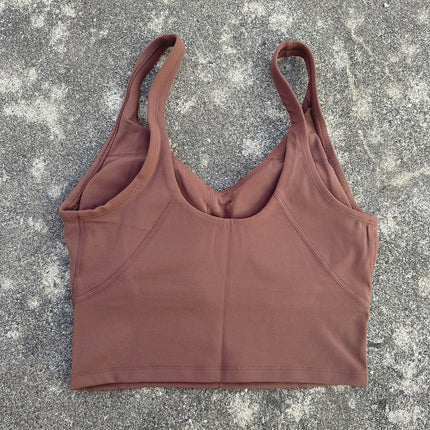 Women's Solid Color U-Shaped Sexy Back Fitness Yoga Training Tight Sports Underwear Breathable Running Vest TANK