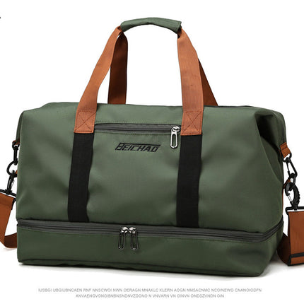 New Travel Bag Large Capacity Boarding Duffel Bag Cover Tie Rod Travel Gym Bag Cross-border Dry and Wet Separation Shoe Bin Bag