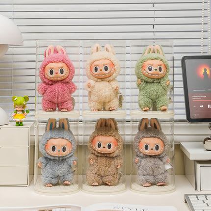 Labubu Blind Box Storage Box Transparent High-Definition Dust-Proof Labubu Plush Doll Bubble Mart Storage Display Stand