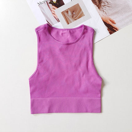 Sports I-shaped Short Vest Women's Rimless Quick-drying Running Fitness Top Sleeveless Yoga Clothes Breathable Overwear