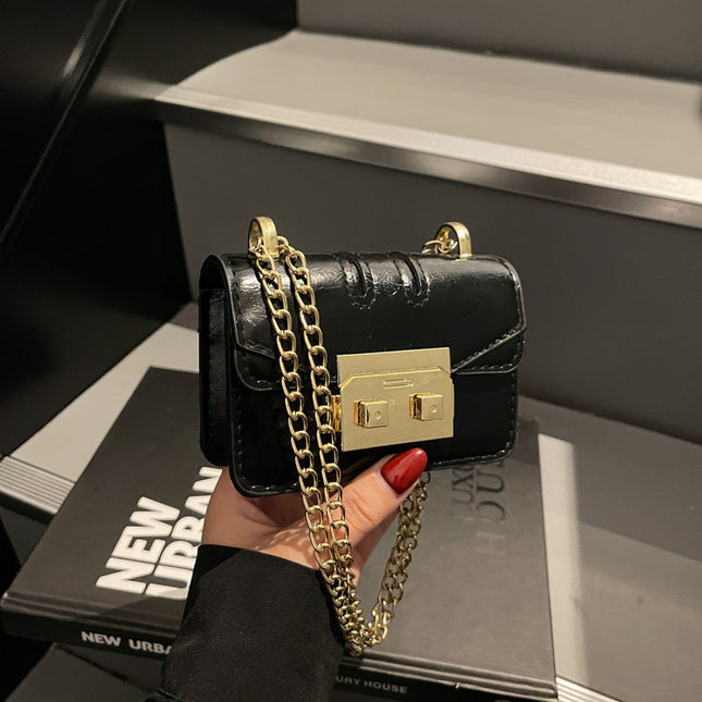 Fashion Lock Mini Small Square Bag New Fashion Western Style Red Bag Small Casual Shoulder Crossbody Bag