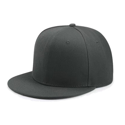 Cross-Border Color-Blocked American-Style Six-Panel Flat-Brim Hip-Hop Hat for Men and Women, Solid Color Plain Flat-Brim Hip-Hop Baseball Cap, Unisex