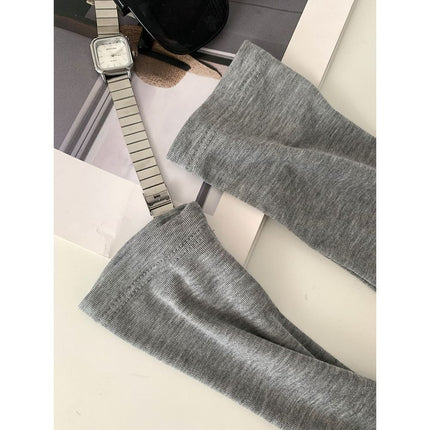Thin Sunscreen Foundation Moddale Cotton T-shirt Women's New Style Good-looking Gentle Unique Shoulder Long Sleeve Top