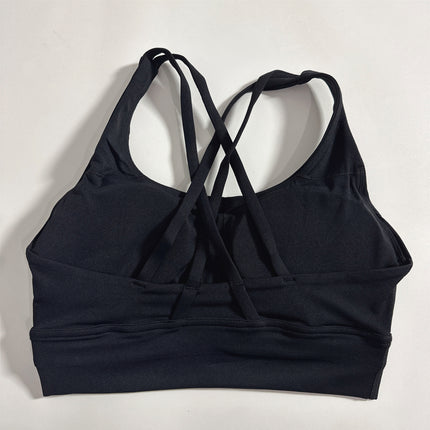 European and American Women's Shockproof Cross Yoga Sports Bra Outer Wear Running Fitness Soft Bra Tight Vest