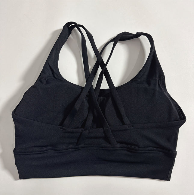 European and American Women's Shockproof Cross Yoga Sports Bra Outer Wear Running Fitness Soft Bra Tight Vest