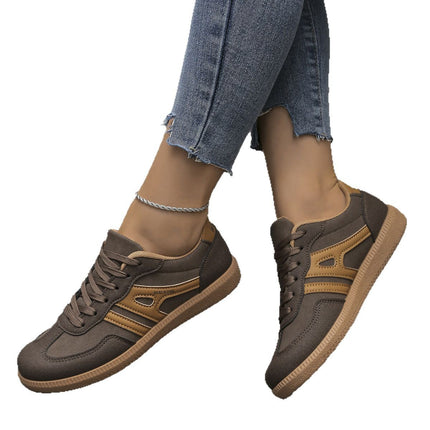 Foreign Trade sneaker Women's 2024 New Soft Bottom Breathable Single-layer Shoes Women's Flat Bottom Round Head Color-matching Shallow Mouth Shoes for Women