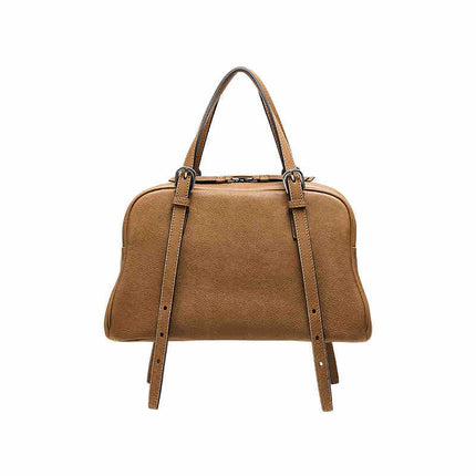 New Arrival Vegetable Tanned Leather High-Grade Youyou Bowling Bag Women's Spring Retro Large Capacity Commuting Shoulder Handbag