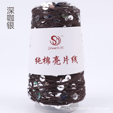 Siyue pure cotton sequined yarn size beads 3+6 hand-woven yarn tube yarn factory wholesale wool ball cross-border