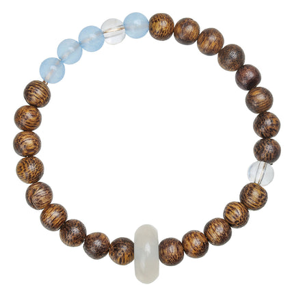 Popular Live-Stream Crystal Bracelets, Agarwood and Aquamarine Beaded Bracelets, Wooden Bead Bracelets for Leisure Play, Wholesale for Market Stalls