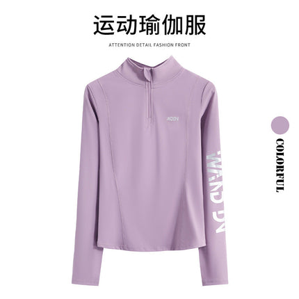 Winter zipper running top fitness new suit sports long sleeve autumn and winter quick drying yoga professional outdoor training