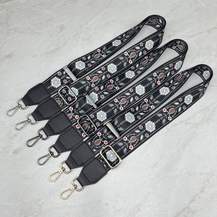 New Cross-Border Adjustable Mobile Phone Lanyard Crossbody Single Long Shoulder Strap Hanging Neck Hanging Chain Pattern Retro Webbing Bag Strap