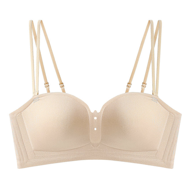 Small Chest Push-up Large No-mark Underwear Women's Upper Pocket Anti-sagging Transparent Shoulder Strap Beautiful Back Sexy Strapless Bra