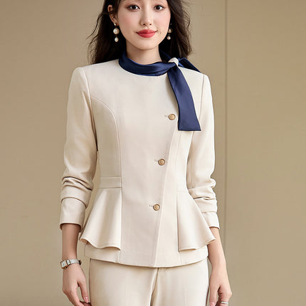 Cross-Border High-End Suit Set for Women, Professional and Elegant Style, Goddess Style, Hotel Manager Front Desk Receptionist Beauty Salon Work Uniform