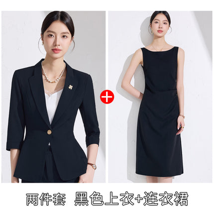 Business Dress suit Women 2025 New Spring and Summer Small Suit Jacket Dress Temperament Work Clothes Suit Skirt dress