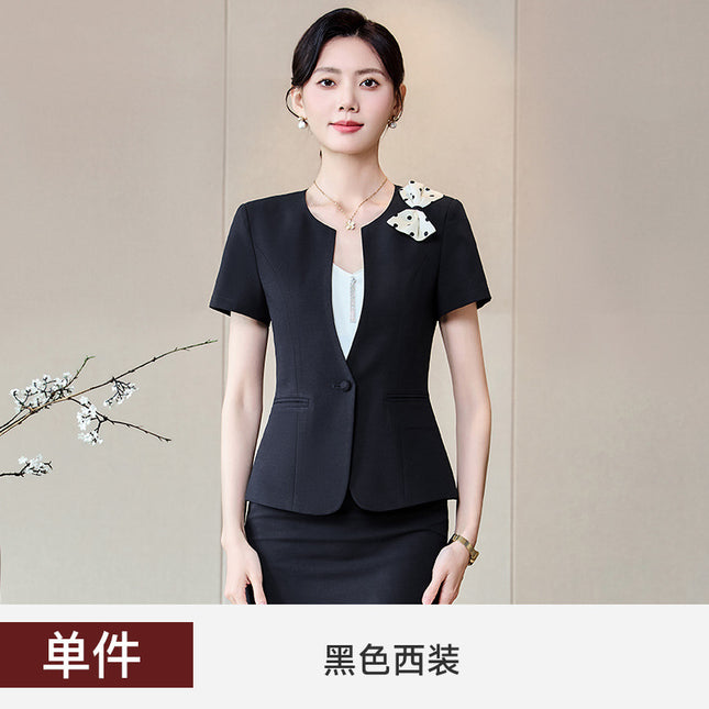 Stewardess Professional suit Women's Summer Suit Dress Dress Female Teacher Sales Department Hotel Front Desk Work Clothes Uniform